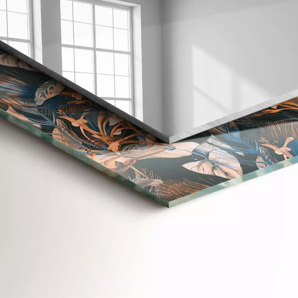 Decorațiuni de perete cu oglinzi Flori și frunze