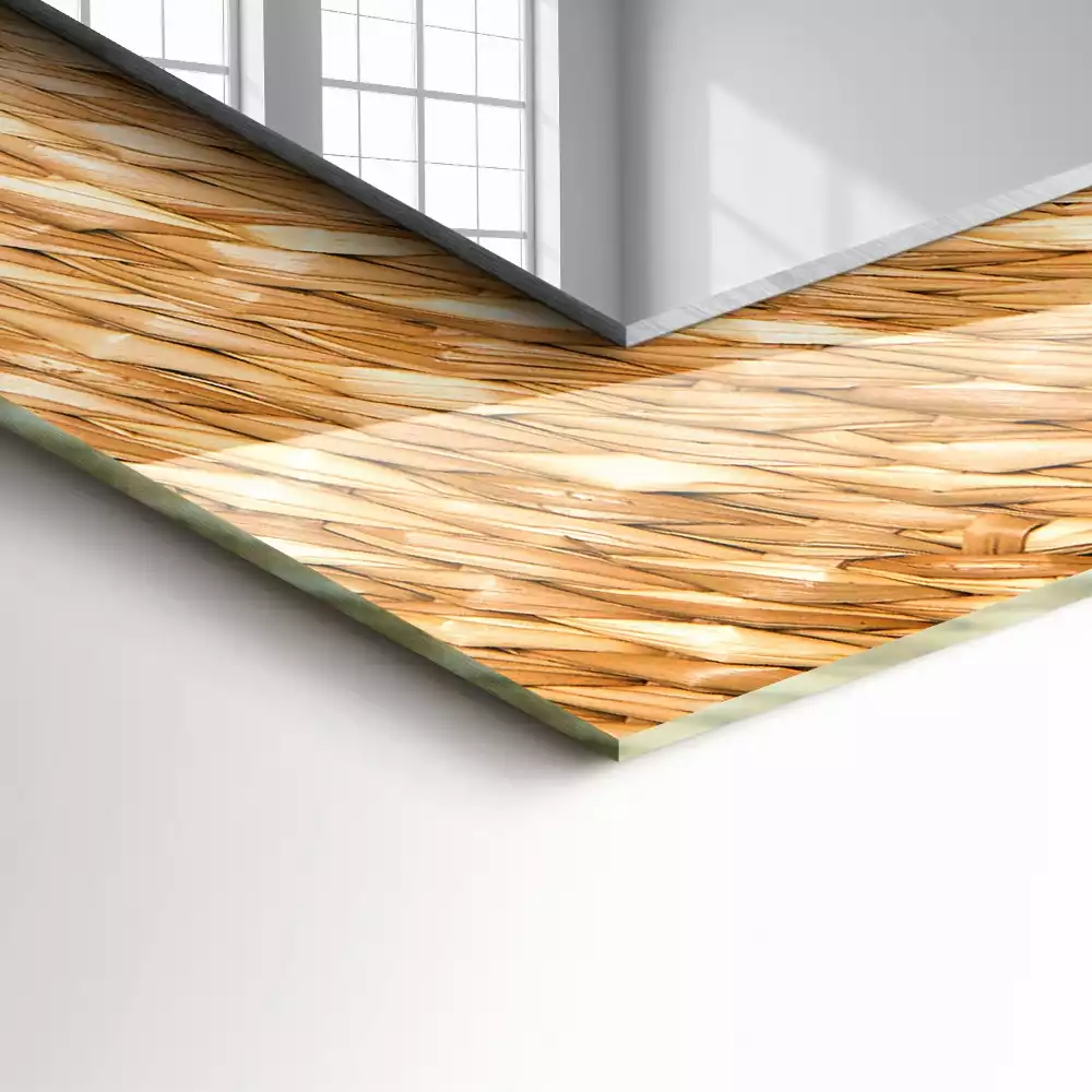 Decorațiuni perete cu oglindă Împletitură de nuiele