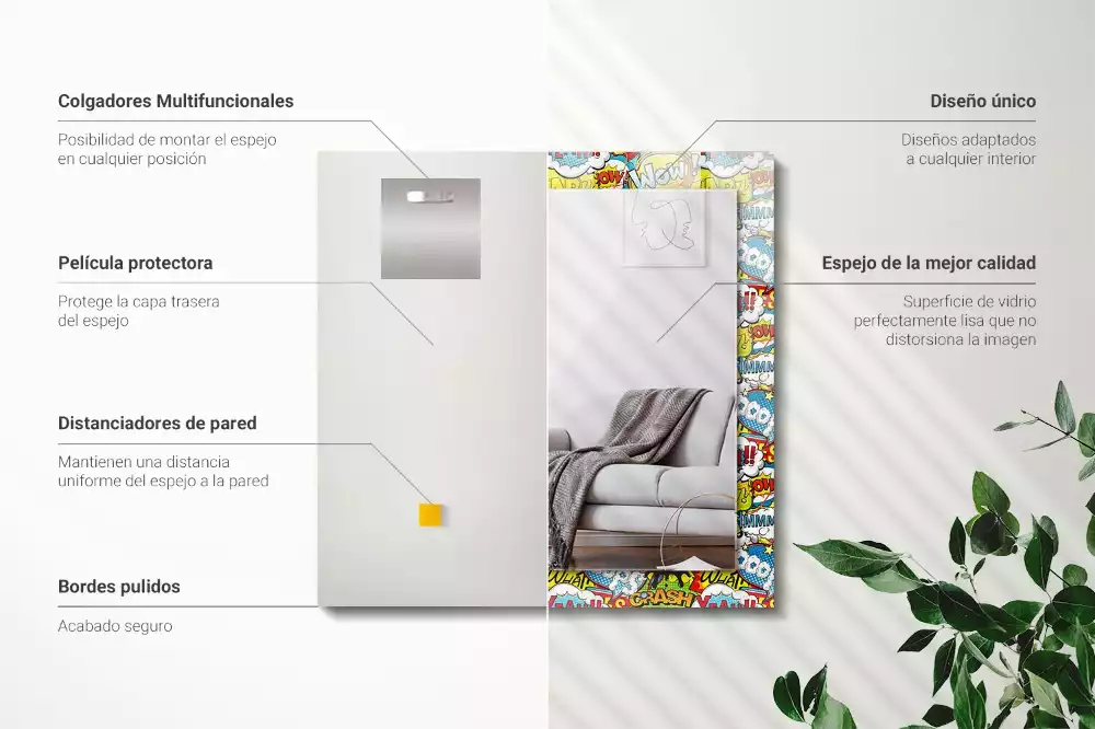 Oglindă imprimată Baloane de benzi desenate colorate