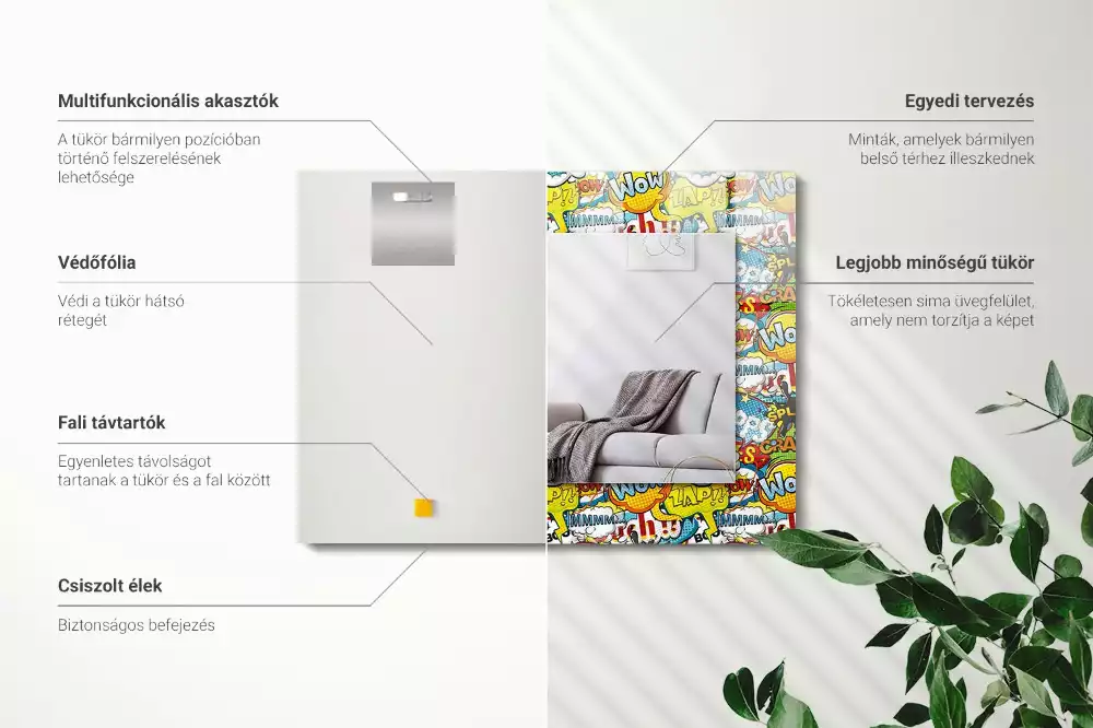 Oglindă imprimată Baloane de benzi desenate colorate