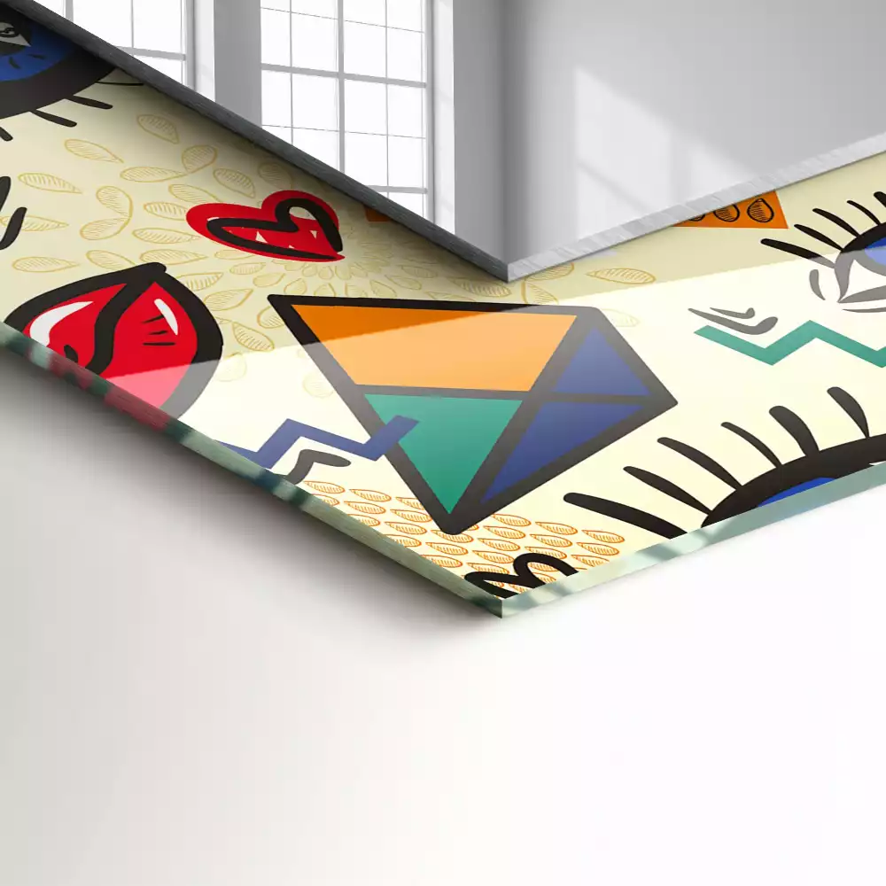 Decorațiuni perete cu oglindă Ochi buze forme