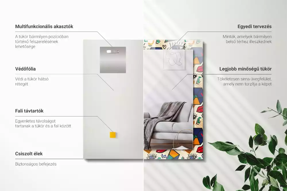 Decorațiuni perete cu oglindă Ochi buze forme