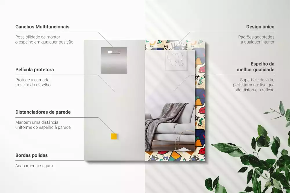 Decorațiuni perete cu oglindă Ochi buze forme