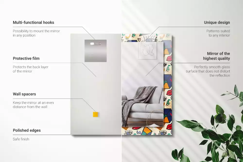 Decorațiuni perete cu oglindă Ochi buze forme