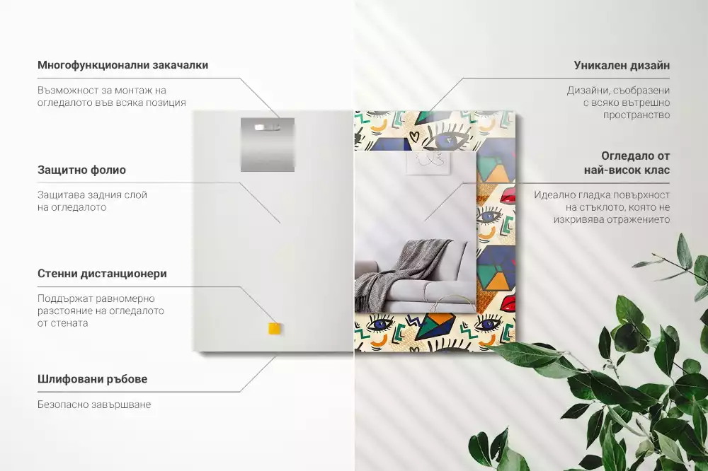 Decorațiuni perete cu oglindă Ochi buze forme