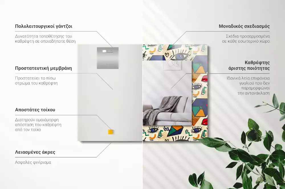 Decorațiuni perete cu oglindă Ochi buze forme