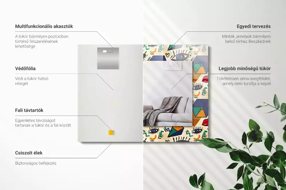 Decorațiuni perete cu oglindă Ochi buze forme