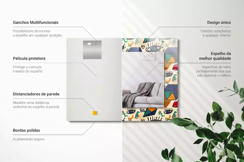 Decorațiuni perete cu oglindă Ochi buze forme