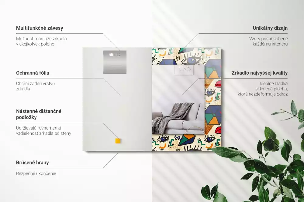 Decorațiuni perete cu oglindă Ochi buze forme