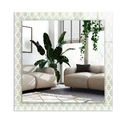 Oglindă imprimată Model geometric verde