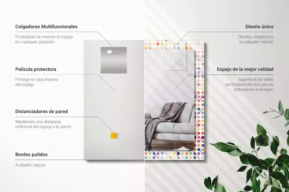 Decorațiuni de perete cu oglinzi Model geometric colorat