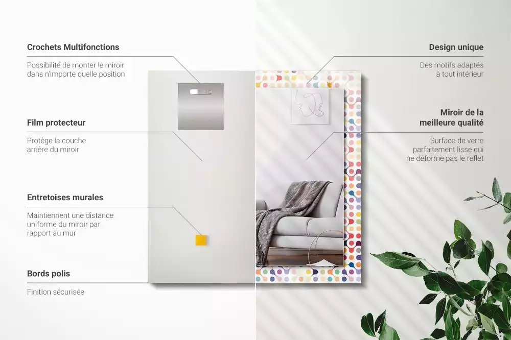 Decorațiuni de perete cu oglinzi Model geometric colorat