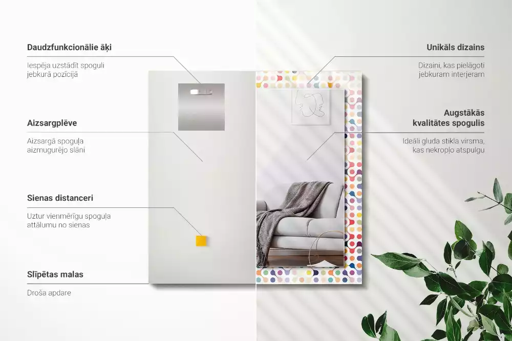 Decorațiuni de perete cu oglinzi Model geometric colorat