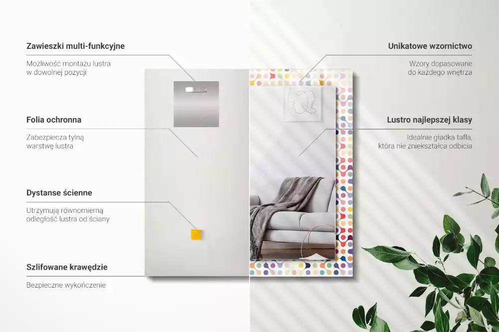 Decorațiuni de perete cu oglinzi Model geometric colorat