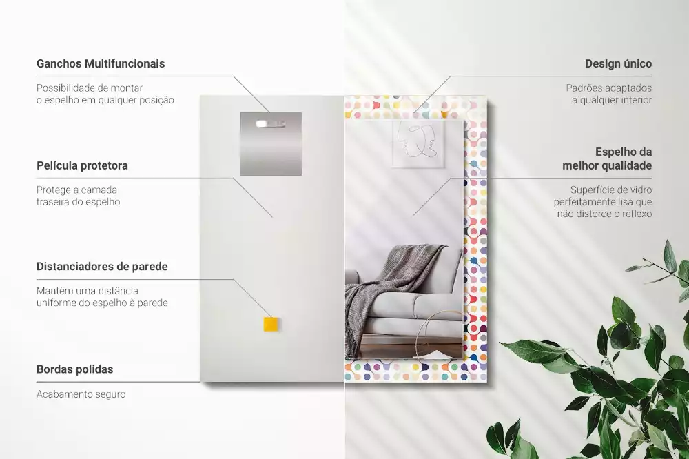 Decorațiuni de perete cu oglinzi Model geometric colorat