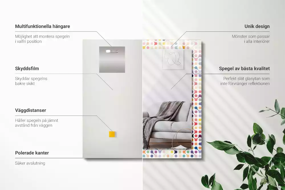 Decorațiuni de perete cu oglinzi Model geometric colorat