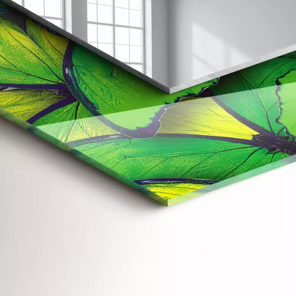 Decorațiuni perete cu oglindă Fluturi albaștri și verzi