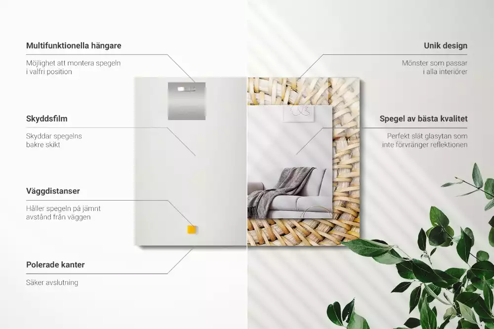 Oglindă imprimată Împletitură de nuiele