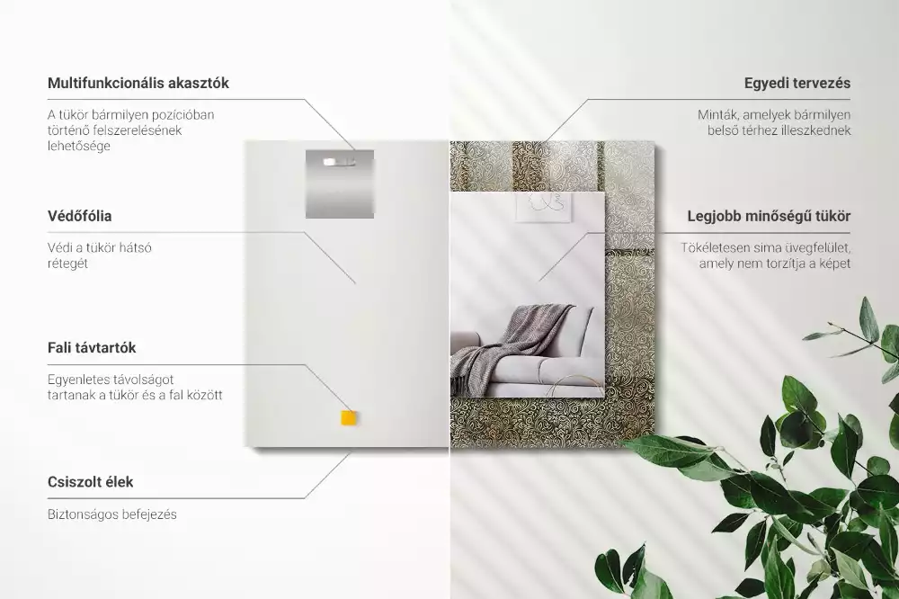 Decorațiuni de perete cu oglinzi Model ornamental auriu