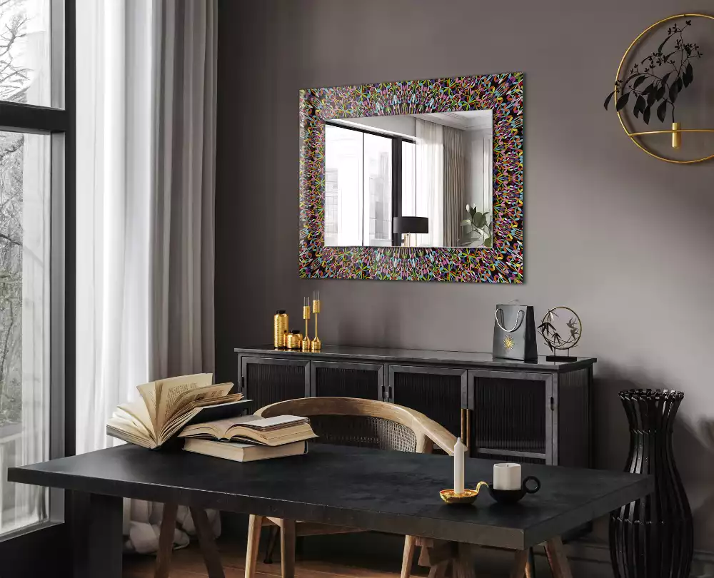Decorațiuni perete cu oglindă Model mandala colorat