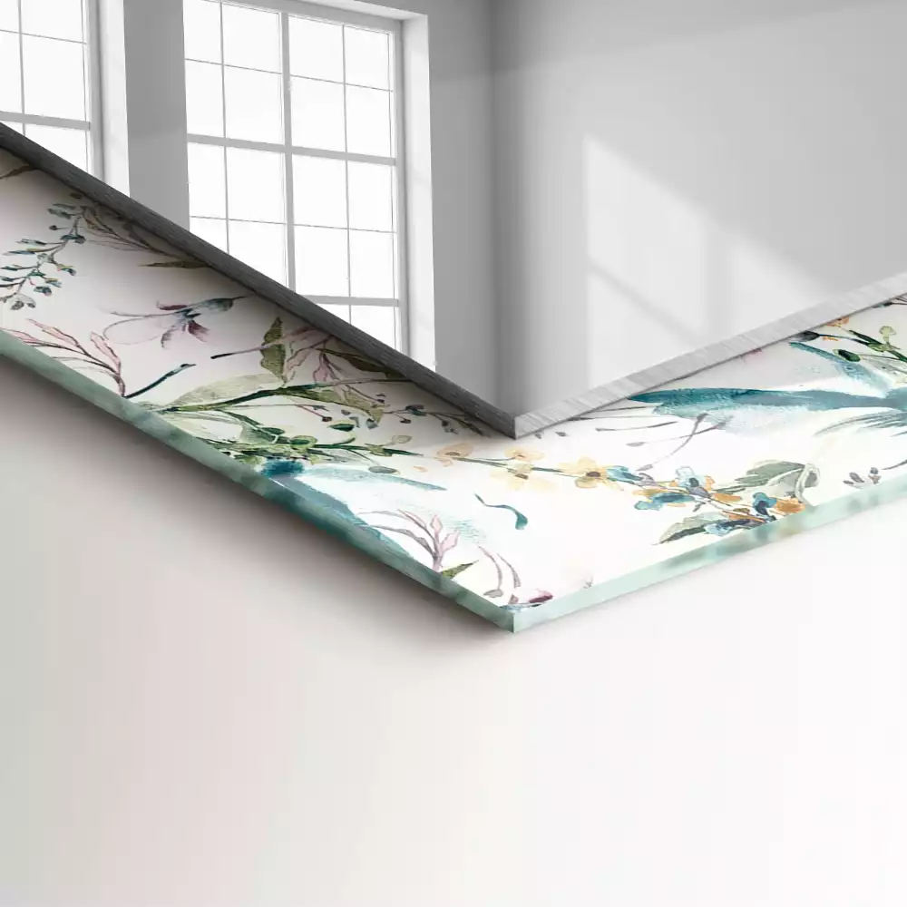 Decorațiuni de perete cu oglinzi Model floral acuarelă