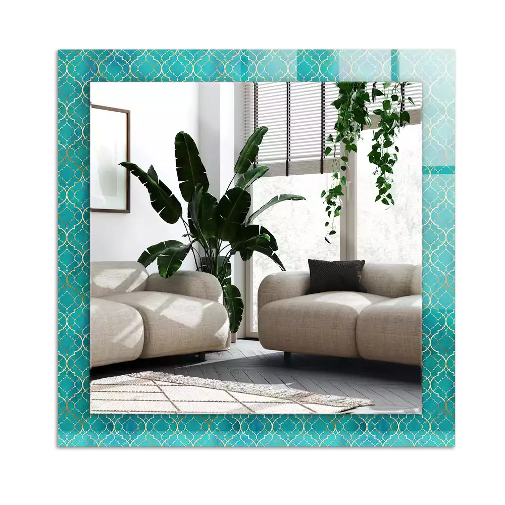 Decorațiuni perete cu oglindă Model geometric verde