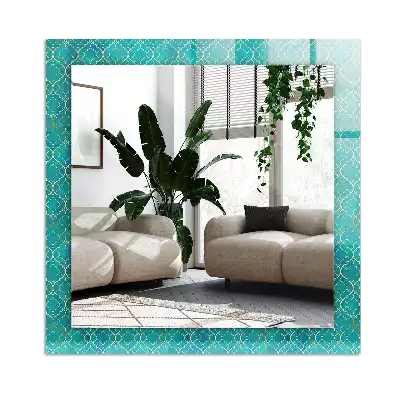 Decorațiuni perete cu oglindă Model geometric verde