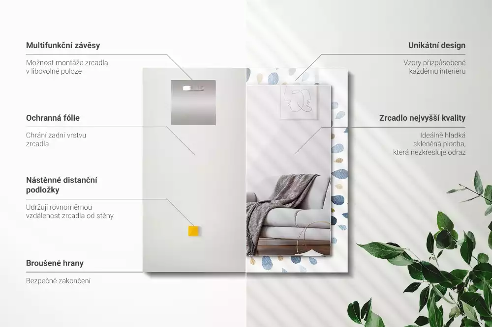 Oglindă imprimată Model mandala abstract