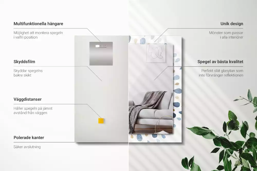 Oglindă imprimată Model mandala abstract