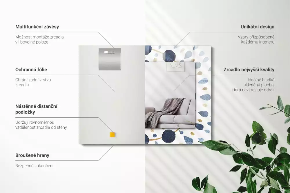 Oglindă imprimată Model mandala abstract