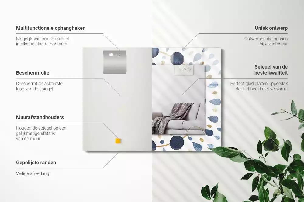 Oglindă imprimată Model mandala abstract