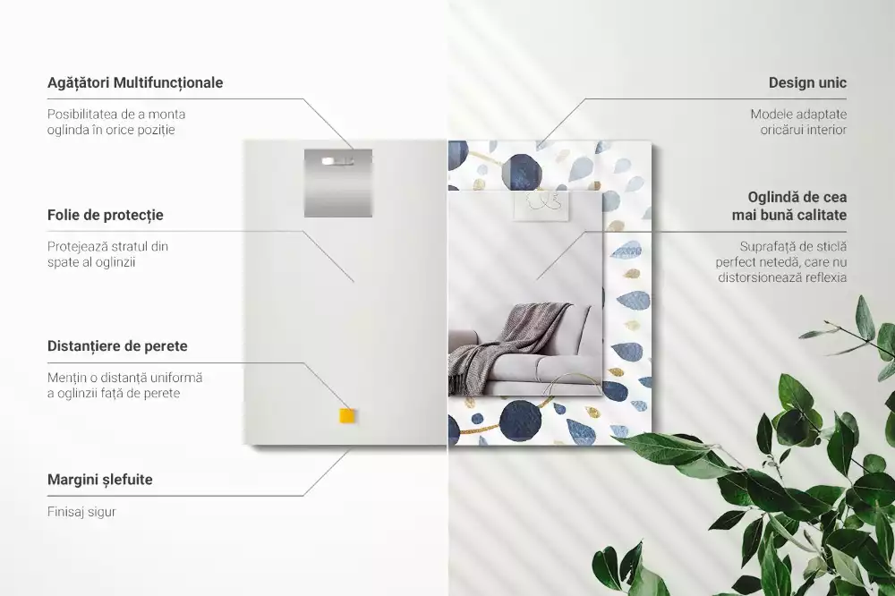 Oglindă imprimată Model mandala abstract