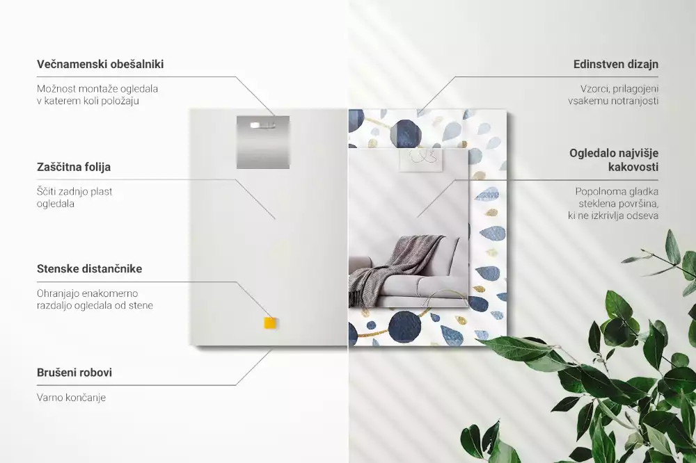 Oglindă imprimată Model mandala abstract