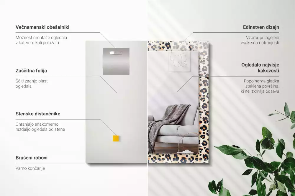 Decorațiuni de perete cu oglinzi Model leopard