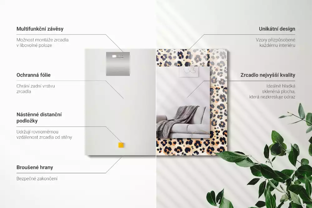 Decorațiuni de perete cu oglinzi Model leopard