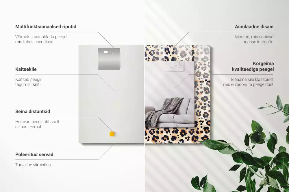 Decorațiuni de perete cu oglinzi Model leopard