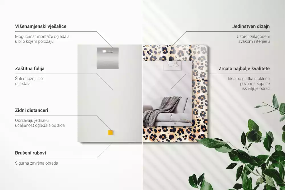 Decorațiuni de perete cu oglinzi Model leopard