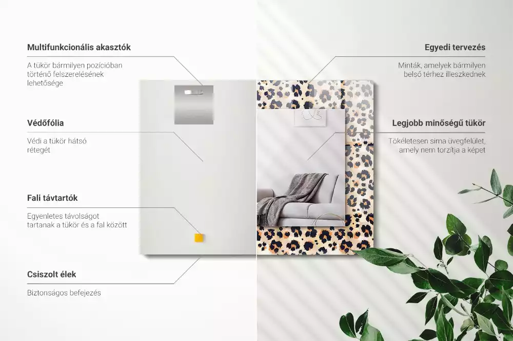 Decorațiuni de perete cu oglinzi Model leopard
