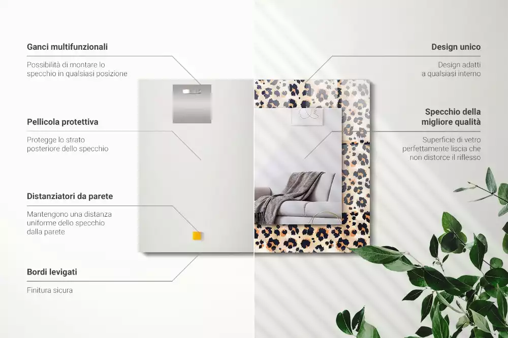 Decorațiuni de perete cu oglinzi Model leopard