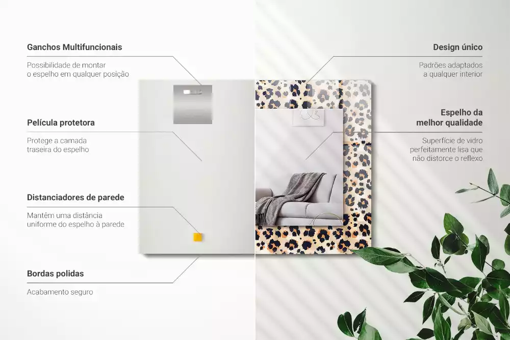 Decorațiuni de perete cu oglinzi Model leopard
