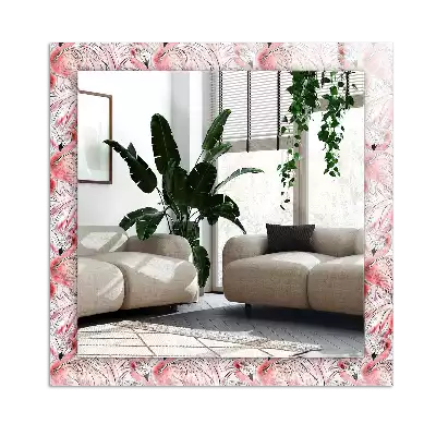Oglindă imprimată Flamingo roz