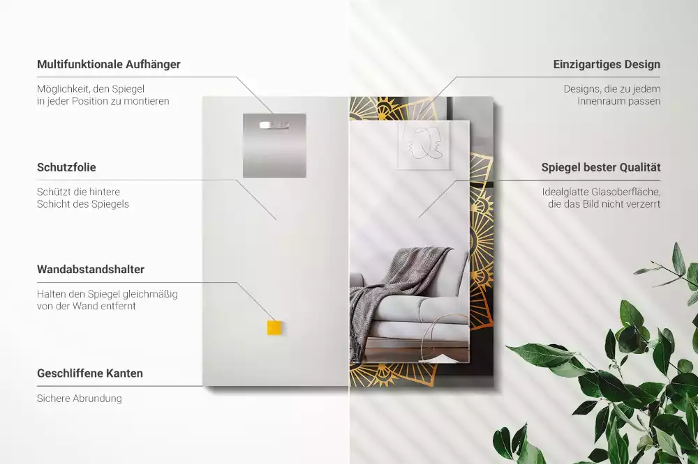 Decorațiuni de perete cu oglinzi Model mandala