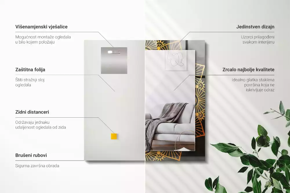 Decorațiuni de perete cu oglinzi Model mandala