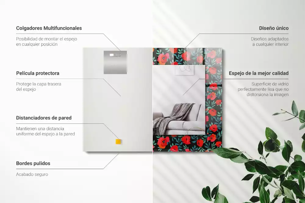 Oglindă imprimată Mac Flori