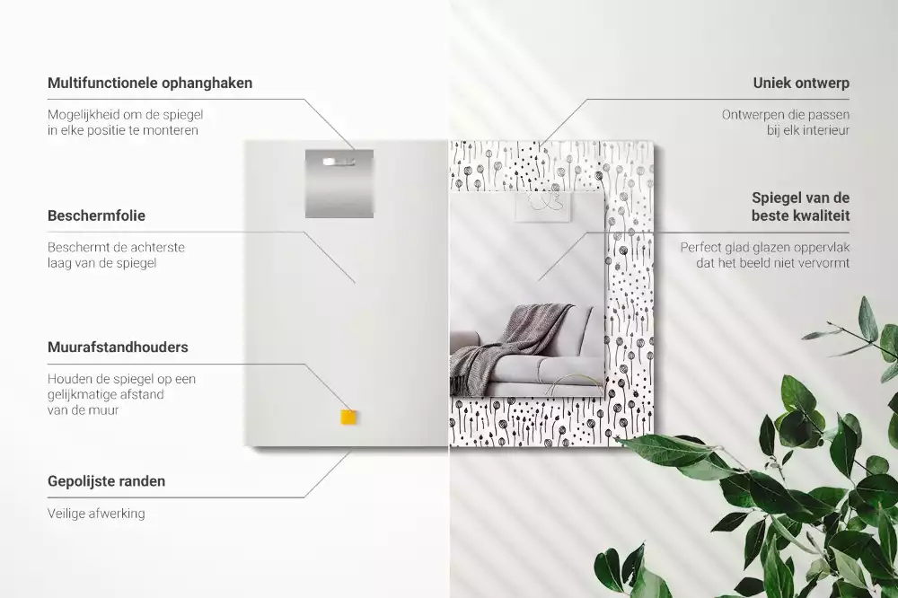 Decorațiuni de perete cu oglinzi Natură minimalistă