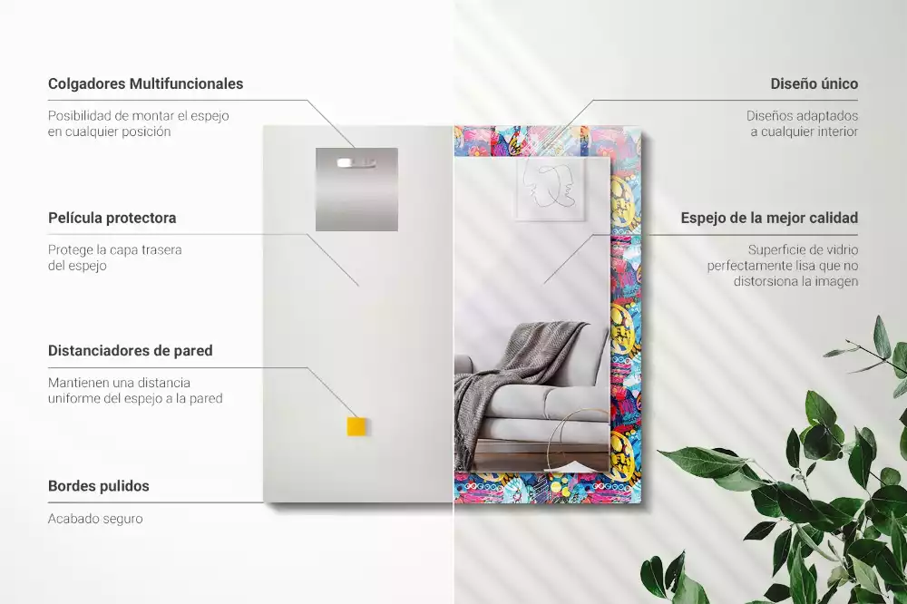 Oglindă imprimată Model abstract colorat