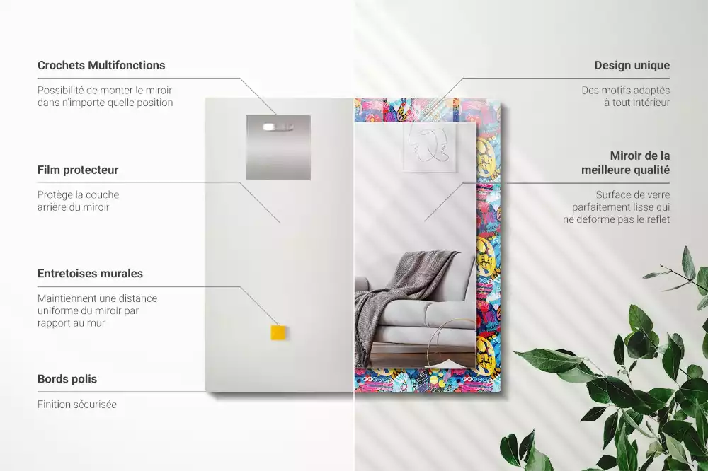 Oglindă imprimată Model abstract colorat