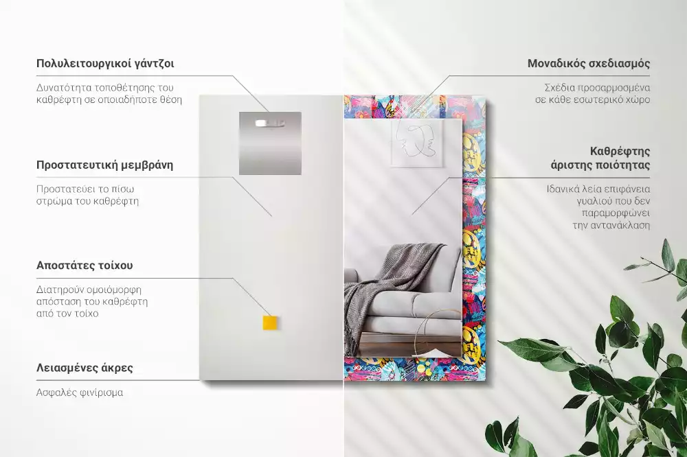 Oglindă imprimată Model abstract colorat