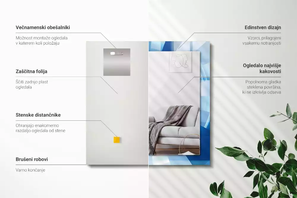 Decorațiuni de perete cu oglinzi Tunel abstract