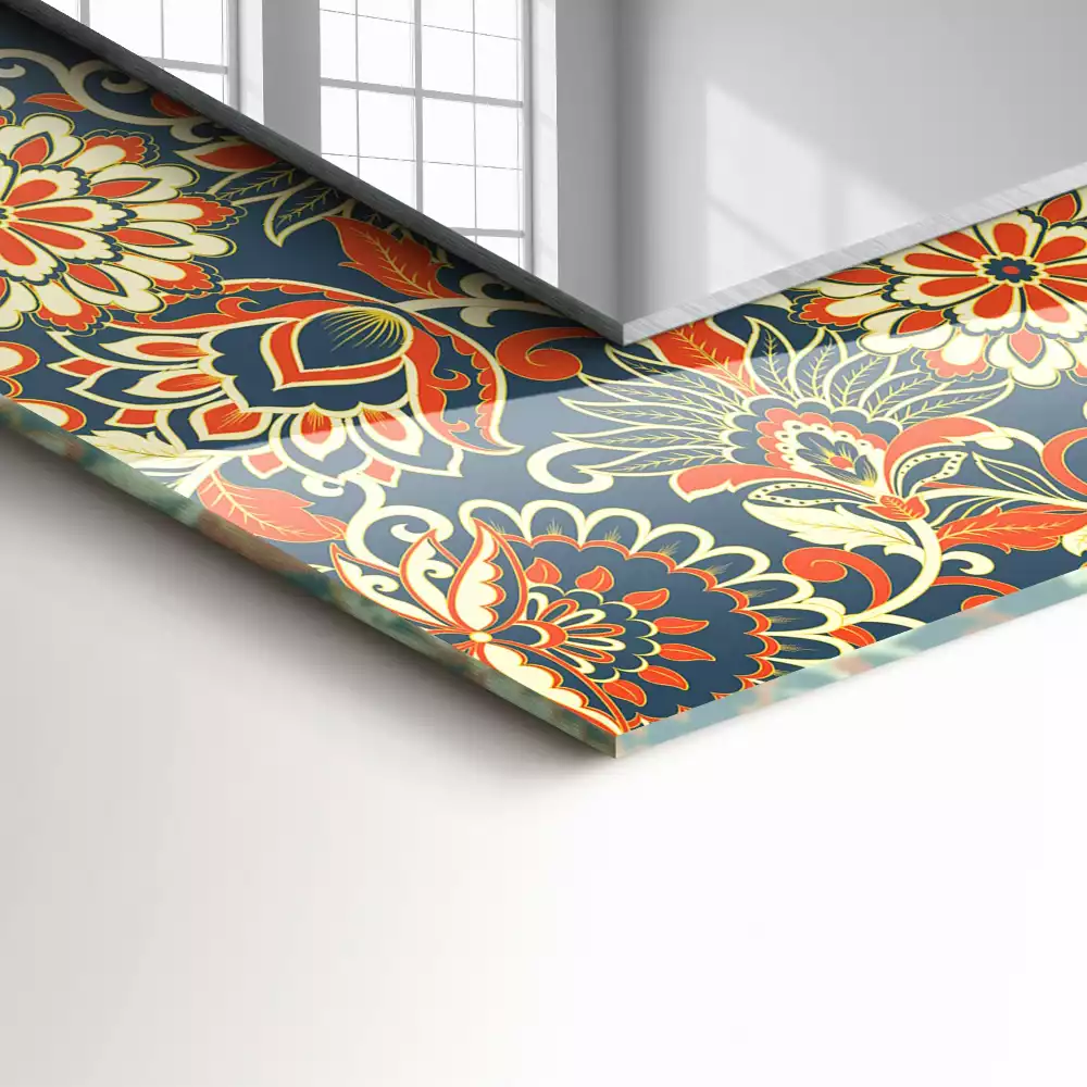 Decorațiuni perete cu oglindă Model floral tapet